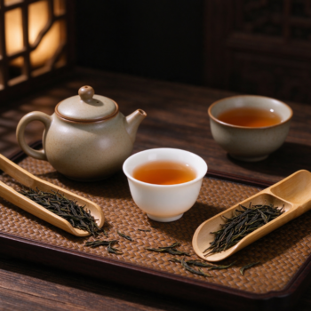 Wooden Tea Set Paired with Mellow Oolong Tea